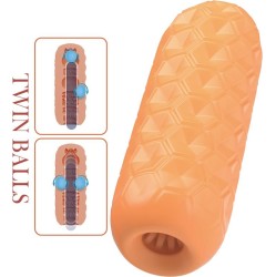 Prettylove Male Masturbator HoneyComb with 2 Internal Balls