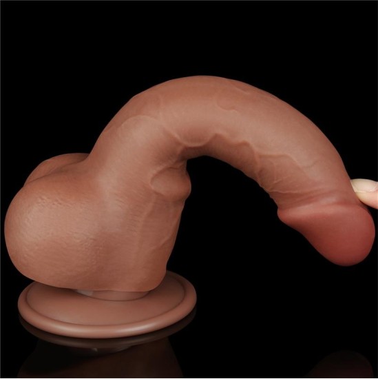 Lovetoy Dildo Sliding Skin 7.5 Brown