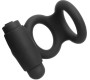 Tardenoche Denver Double Cockring with Vibrating Bullet USB Silicone Black