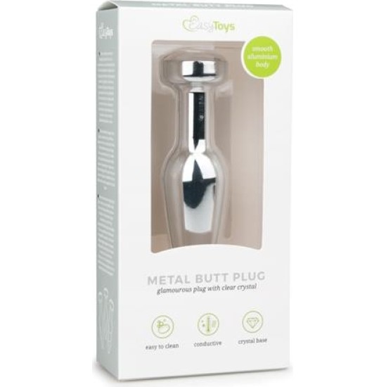 Easytoys Metal Butt Plug No. 9 - Silver/Clear