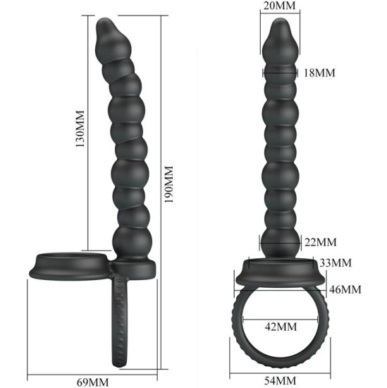 Prettylove Dillion Anal Chain with Penis Ring