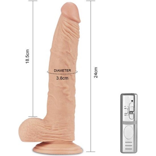 Lovetoy Dildo Real Extreme with Vibration 9.5 Flesh