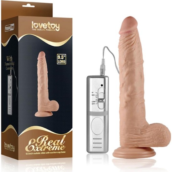 Lovetoy Dildo Real Extreme with Vibration 9.5 Flesh