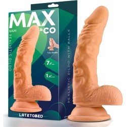 Max & Co Sam Realistic Dildo with Testicles 7.1 Flesh