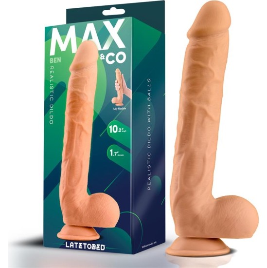 Max & Co Ben Realistic Dildo with Testicles 10.2 Flesh