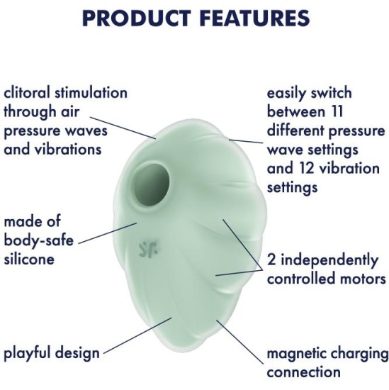 Satisfyer Cloud Dancer Clit Sucker and Vibe Mint
