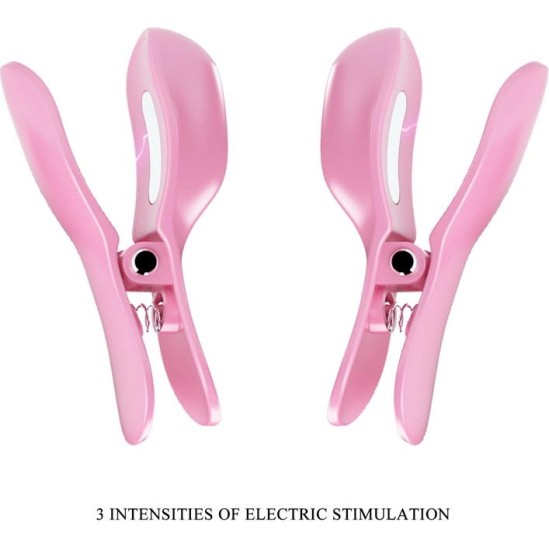 Prettylove Surprise Box Vibrating Egg and Electric Shock Nipple Clamps Pink