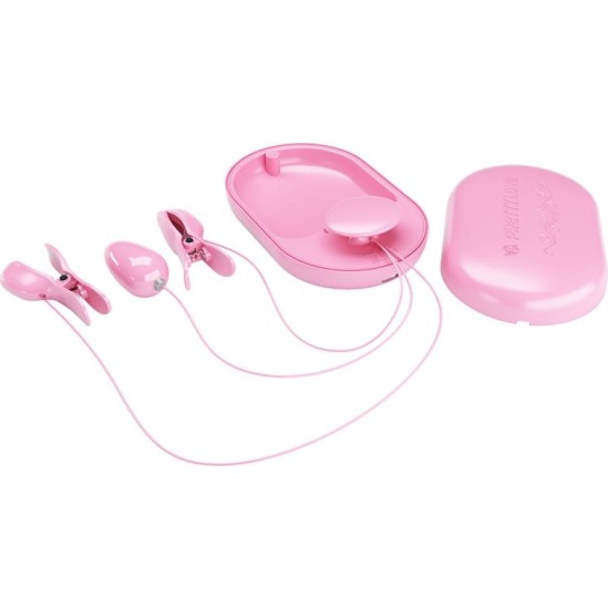 Prettylove Surprise Box Vibrating Egg and Electric Shock Nipple Clamps Pink