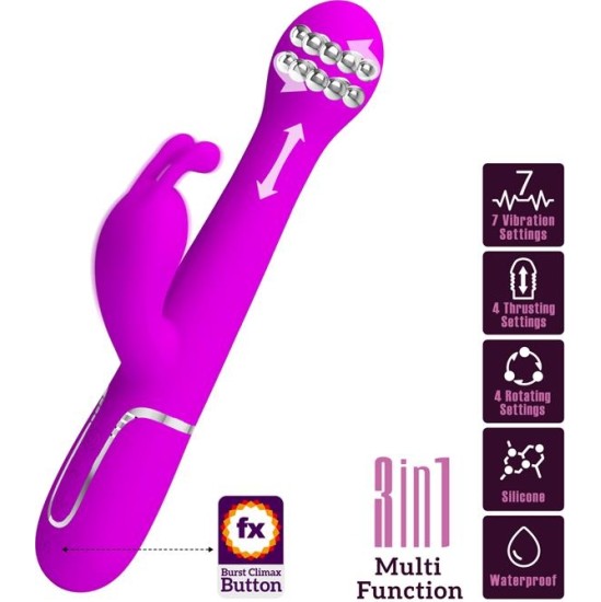 Prettylove Vibe with Thrusting and Rotating Beads Dejon Pink