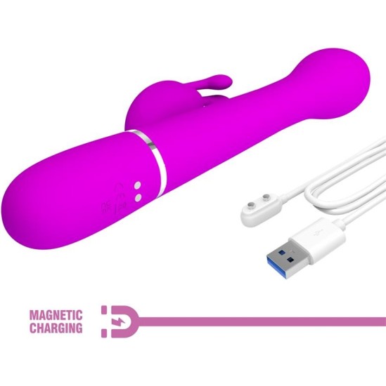 Prettylove Vibe with Thrusting and Rotating Beads Dejon Pink