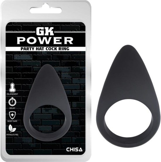 Chisa Cock Ring Party Hat Silicone Black