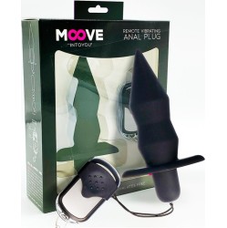 Moove Vibrating Butt Plug with Remote Control Silicone Black