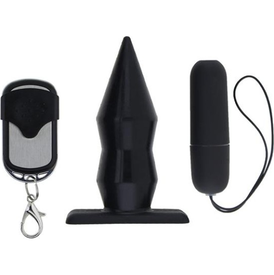 Moove Vibrating Butt Plug with Remote Control Silicone Black