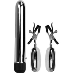 Baile Vibrating Bullet and Nipple Clamps with Vibration Set Turbo