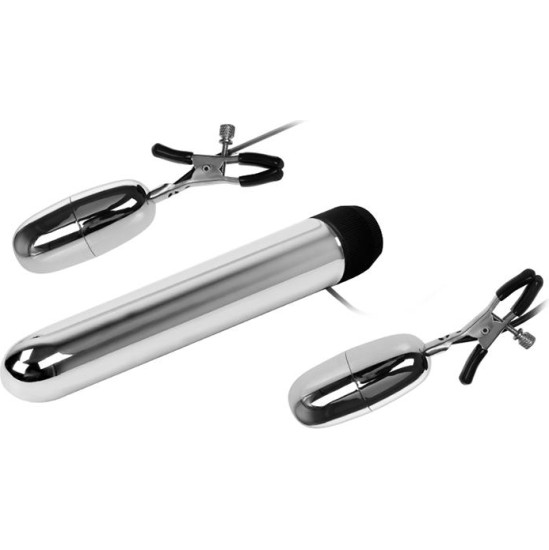 Baile Vibrating Bullet and Nipple Clamps with Vibration Set Turbo