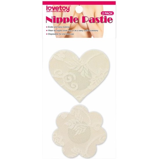 Lovetoy Pack Nipple Covers Flower and Heart Beige
