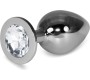 Lovetoy Metal Butt Plug RoseBud Classic with Clear Jewel Size L