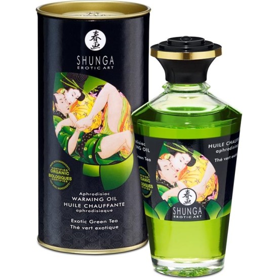 Shunga Aphrodisiac Massage Oil Green Te Aroma