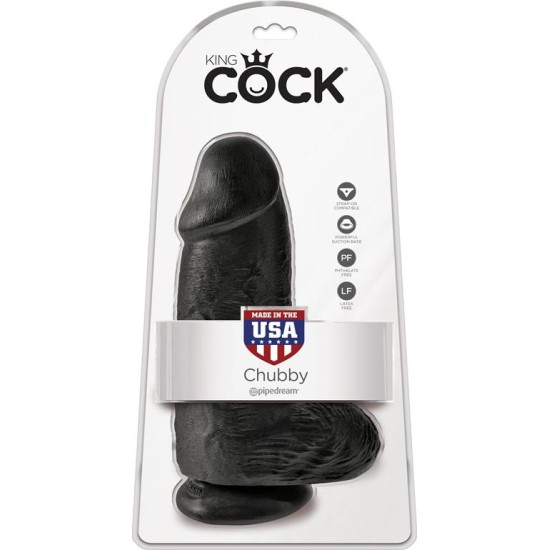 King Cock Dildo with Balls Chubby 9 Black