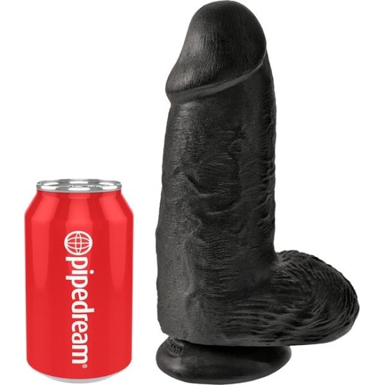 King Cock Dildo with Balls Chubby 9 Black