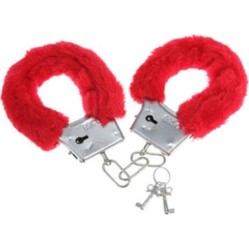 Diablo Picante PLEASURE FURRY HANDCUFFS RED