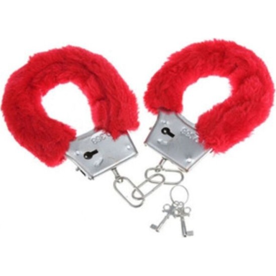 Diablo Picante PLEASURE FURRY HANDCUFFS RED