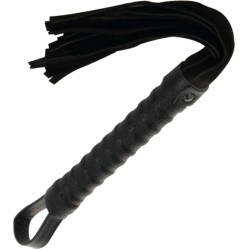 Darkness Sensations DARKNESS - BLACK BONDAGE WHIP WITH LEATHER HANDLE