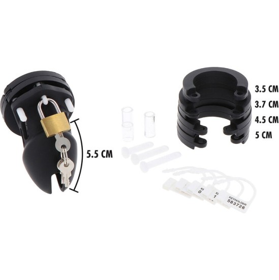 Hidden Desire EXTREME CHASTITY COCK CAGE SILICONE SIZE S BLACK