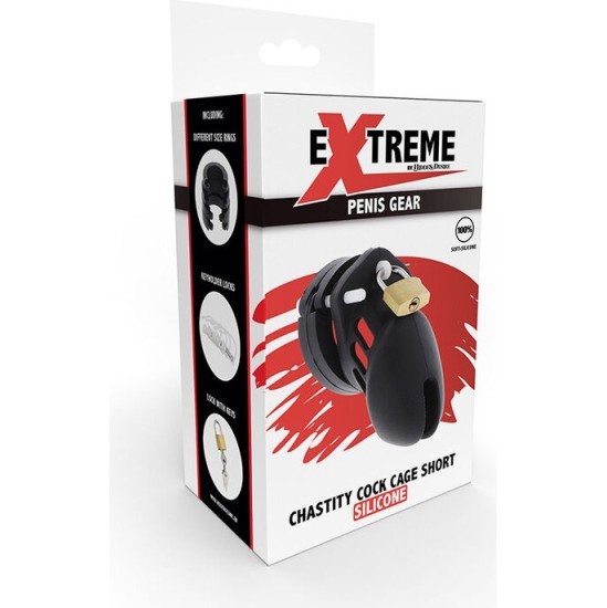 Hidden Desire EXTREME CHASTITY COCK CAGE SILICONE SIZE S BLACK