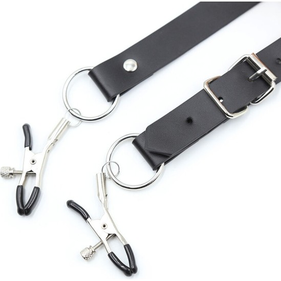 Ohmama Fetish CLITORIS CLAMPS WITH LEG STRAPS