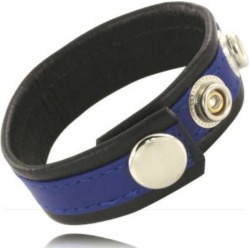 Leather Body ADJUSTABLE LEATHER STRAP FOR PENIS BLUE-BLACK