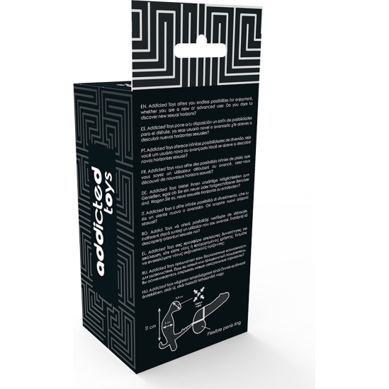 Addicted Toys ANAL PLUG WITH DOUBLE PENIS RING AND TESTICLES BLACK