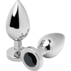 Metal Hard ANAL PLUG DIAMOND BLACK MEDIUM 7.62CM