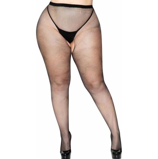 Leg Avenue Hosiery LEG AVENUE - MESH PANTS WITH CROTCH OPENING PLUS