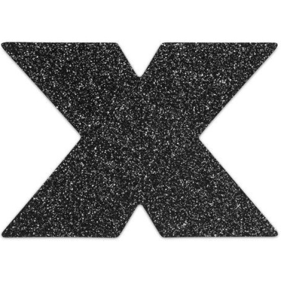 Bijoux Flash Collection BIJOUX - INDISCRETS FLASH CROSS BLACK NIPPLE CAPS