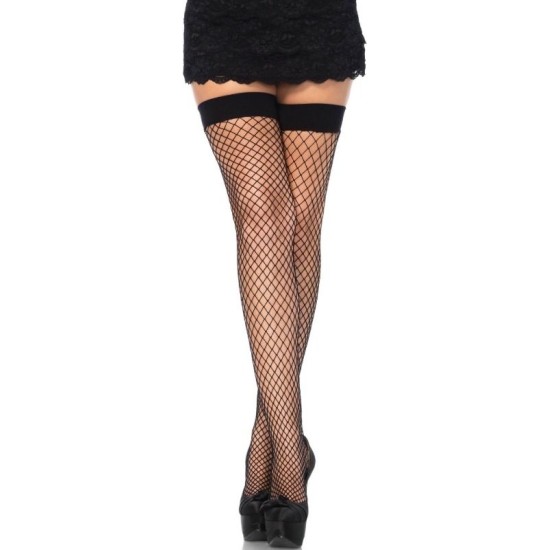 Leg Avenue Hosiery LEG AVENUE - FISHNET THIGH HIGHS BLACK ONE SIZE