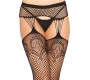 Leg Avenue Hosiery LEG AVENUE - NET STOCKINGS WITH GARTER LINES