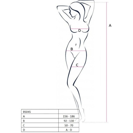 Passion Woman PASSION - WOMAN BS045 BODYSTOCKING BLACK ONE SIZE