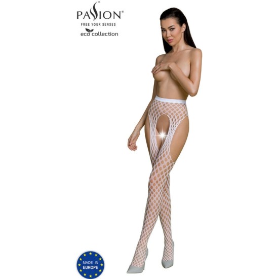 Passion Woman Garter & Stock PASSION - ECO COLLECTION BODYSTOCKING ECO S003 WHITE