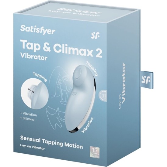 Satisfyer Vibrator SATISFYER - TAP & CLIMAX 2 VIBRATOR & STIMULATOR BLUE