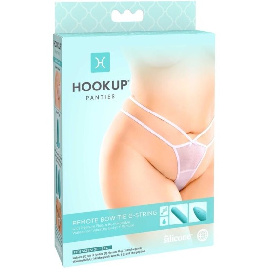 Hook Up Panties - Sieviešu stringa biksītes ar stimulātoru un pulti X-2XL