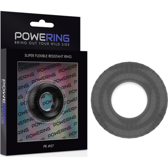 Powering SUPER FLEXIBLE AND RESISTANT PENIS RING 4.5CM PR07 melns