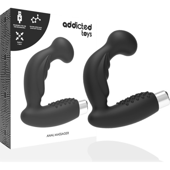 Addicted Toys PROSTATOS VIBRATORIAUS ĮKRAUJAMAS MODELIS 3 - JUODAS