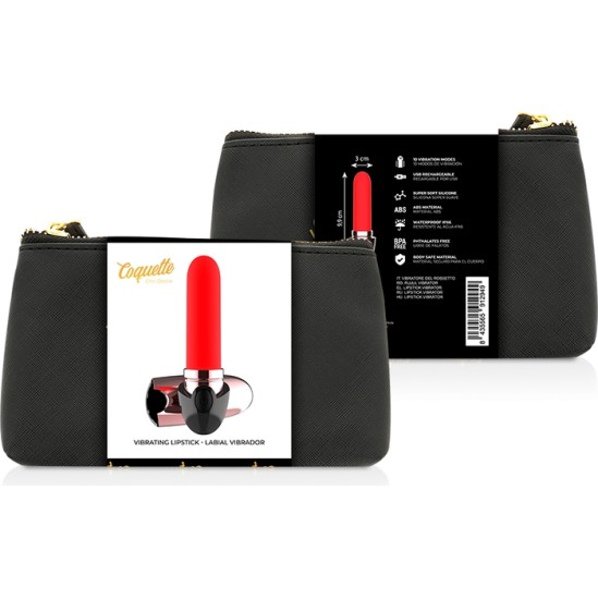 Coquette Toys COQUETTE CHIC DESIRE – VIBRATORIAUS ĮKRAUJAMAS LŪPDAŽAS melns/ GOLD