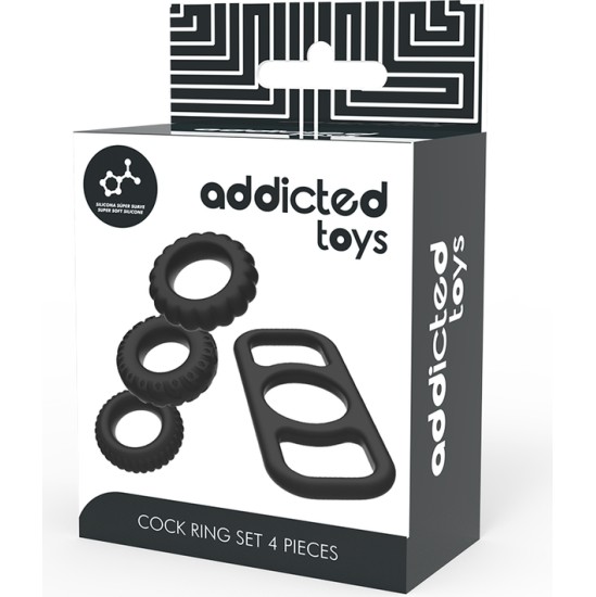 Addicted Toys KOMPLEKTS Dzimumlocekļa gredzeni 4gab