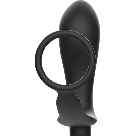 Addicted Toys PENIS RING WITH REMOTE CONTROL ANAL PLUG BLACK RECHARGEABLE