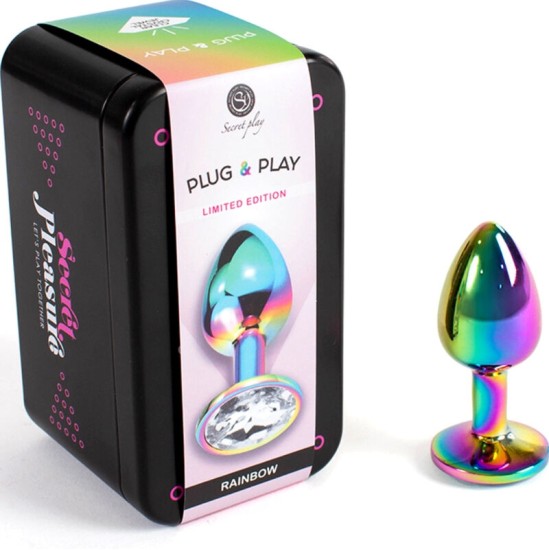 Secretplay Toys SECRET PLAY - METAL BUTT PLUG RAINBOW SMALL SIZE 7 CM