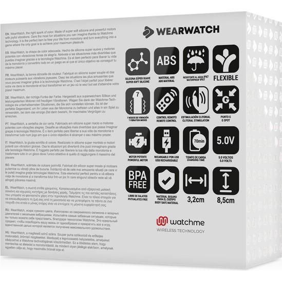 Wearwatch Stimulātors ar WATCHME tālvadības pulksteņa tehnoloģiju fuksija