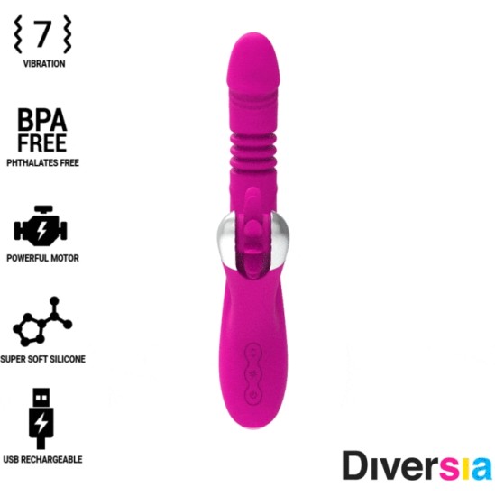 Diversia Vibrators ar klitora stimulātoru 24 CM