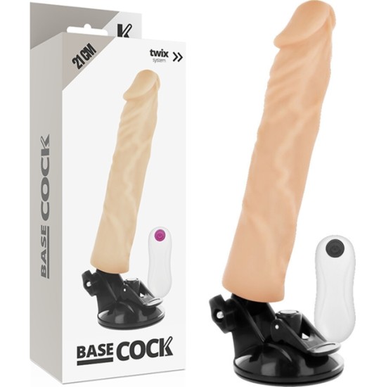 Basecock REALISTIC VIBRATOR REMOTE CONTROL FLESH 21 CM